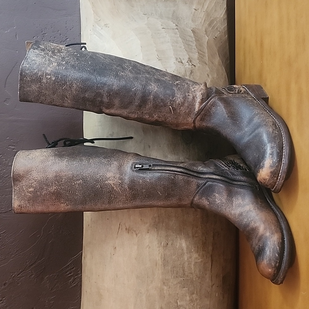 Bed Stu Manchester Hand Made Tall Distressed Leather Boots. Size: 7 - Picture 4 of 11